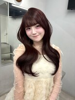 プリアバイポプルス 渋谷(pria by popls)&nbsp;ミディアムレイヤーハッシュカット顔周りレイヤーカット韓国ヘア