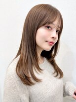 ボタンヘアー 日吉(BoTaN HAIR)&nbsp;ナチュラルストレート/縮毛矯正/シアベージュ/顔まわりレイヤー