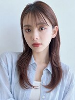 トリッカ シブヤ(TRICCA SHIBUYA)&nbsp;ロングレイヤー/顔まわりレイヤー/ピンクブラウン/艶カラー