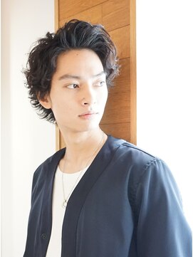 マイロ(mailo) 【mailo】アップバングワイルド+おしゃれ+七三分けウルフパーマ