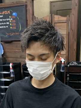 ラボーテイサミヘアーイースト(La.beaut'e ISAMI HAIR EAST) MEN’S HAIRハイライトマッシュパーマ〈理容室〉東浦和メンズ