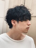 くせ毛風パーマ×ナチュラルツーブロックマッシュ