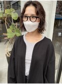 20代30代大人可愛いボブパーマグレージュハイライト前髪パーマ