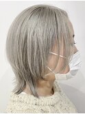 ショートウルフレイヤーカットウルフカットグレージュミルクティ