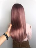 ダブルカラーピンクベージュケアブリーチハイトーン髪質改善