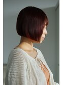 レッドブラウン/10代/20代/インナーカラー/ミニボブ
