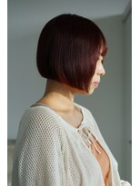 ノートエートル 西金沢(Nought etre)&nbsp;レッドブラウン/10代/20代/インナーカラー/ミニボブ