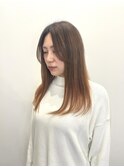 地毛風ストレート×40代セミロング