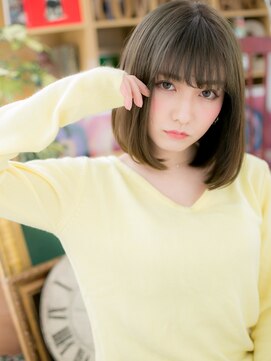 カバーヘア ブリス 大宮西口(COVER HAIR bliss) グレーベージュシースルー前下がりボブツヤ髪c5大宮20代30代40代