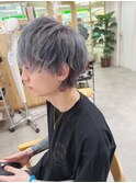 ダブルカラー/シルバーグレージュ/ウルフカット