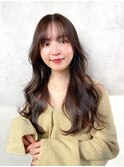 美髪エアリーロングマロンベージュブラウンカラーオリーブカラー