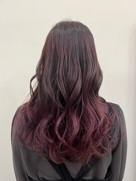 ビス ヘア アンド ビューティー 西新井店(Vis Hair＆Beauty) グラデーションピンクカラー×ミックス巻きスタイル
