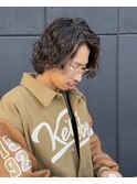 【スパイラルパーマ】メンズボブロングヘア無造作渋め束間名古屋