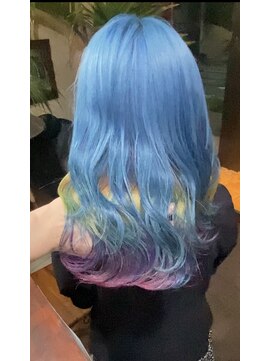 ヘアリゾート ディアリウム(Hair Resort DEARIUM) レインボー×ブルーカラー