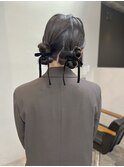 ゆるふわウェーブ♪リボンアレンジヘアセットツイン