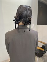 ゆるふわウェーブ♪リボンアレンジヘアセットツイン
