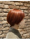 レッドブラウン×マッシュショート/美髪矯正/髪質改善/縮毛矯正/