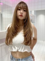 ロンド ストラーダ 心斎橋(Lond strada)&nbsp;エアリーロング×ピンクベージュ×美髪［髪質改善/縮毛矯正］