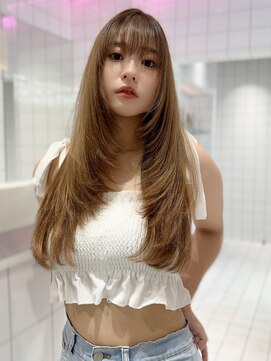 ロンド ストラーダ 心斎橋(Lond strada) エアリーロング×ピンクベージュ×美髪［髪質改善/縮毛矯正］