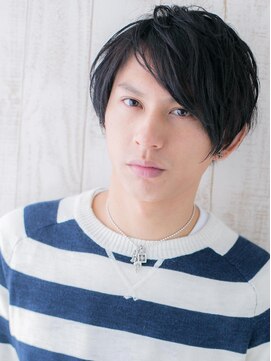 トニーアンドガイ メン 与野駅前店(TONI&GUY MEN) 20代30代アッシュブラック斜めバング王道フェザーマッシュk与野