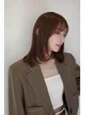 顔周りレイヤーカットくびれヘアミルクティーベージュカラー韓国