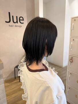ジュエ ヘアー デザイン(Jue hair design) 夏透明感/ブルーブラック/ウルフカット/レイヤー/20代/知立