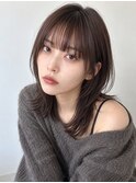 ミディアムレイヤー20代30代40代50代前髪あり池袋ハッシュウルフ