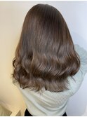 小顔オリーブカラーボブルフハイライトカラークールショート