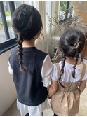 キッズ　アレンジ　子供　カット　アレンジ仕上げ　担当阿知波