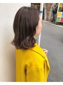 モカブラウン_マロンベージュ Aラインボブ かきあげ