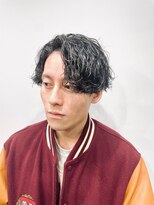 スカット 新宿(Sucut)&nbsp;ダークアッシュ/波巻きパーマ/ショート<理容室>[新宿]