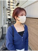 シースルーバングと大人暖色ショート