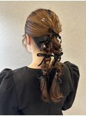 お呼ばれヘアセット/編み下ろしヘア