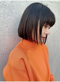 【MINX原宿表参道】切りっぱなしボブ　黒髪ボブ　大人ボブ