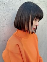 ミンクス 原宿店(MINX) 【MINX原宿表参道】切りっぱなしボブ　黒髪ボブ　大人ボブ
