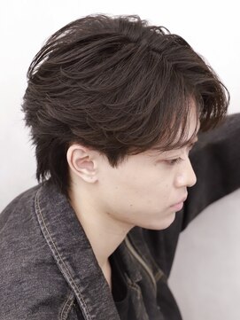 ルーシー 渋谷(LUCEY) センターパートフェザーパーマシャドウパーマメンズパーマ