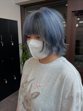 エンブリーチ バイ タグ 樟葉(enn. bleach by t.a.g) デザインカラー/セクションカラー/ラベンダー/ウルフカット