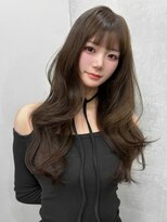 ハロ(Halo)&nbsp;レイヤーカット+ブリーチなしダブルカラー（オリーブベージュ）