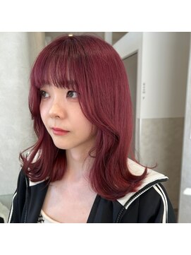 シュガー ヘアアンドネイル 仙台(SUGAR) 【ブリーチ1回】チェリーレッド♪