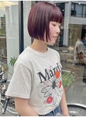 ブリーチなしダブルカラーで作るチェリー/落合
