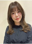 レイヤーカット/顔まわりカット/ブラウンベージュ