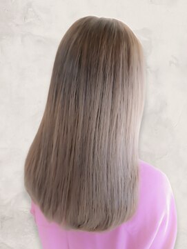 エルプラスヘアー 平尾店(L+hair) 艶感髪質改善カラー大人可愛いグレージュハイライトロング