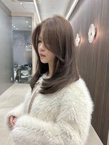 パルス ヨコハマ(PULSE yokohama)&nbsp;横浜髪質改善韓国ハッシュカットレイヤーロングオリーブベージュ
