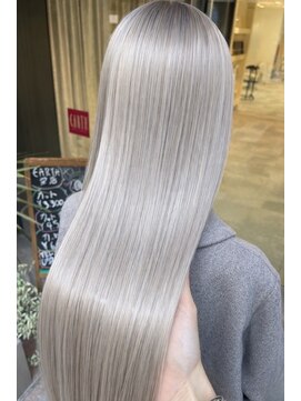 アース 栄店(HAIR&MAKE EARTH) ホワイトミルクティーグレージュ/ブリーチ2回～/栄/ハイトーン