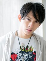 メンズヘア ビーセカンド 草加店(MENS HAIR B-2)&nbsp;七三斜めバング決まるビジネスブラックフェザーショートa草加