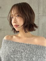 ロンド 表参道店(Lond)&nbsp;ミルクティーベージュ/レイヤーボブ/韓国巻き/顔周りカット/