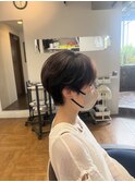 マッシュショート ショートヘア 暖色カラー