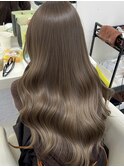 ヘーゼルミルクティーブリーチなしダブルカラーレイヤー髪質改善