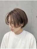 大人可愛い20代30代40代黒髪前下がりショートボブ丸みショート◎