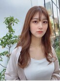 前髪くびれイメチェンイヤリングカラーラベンダーカラー